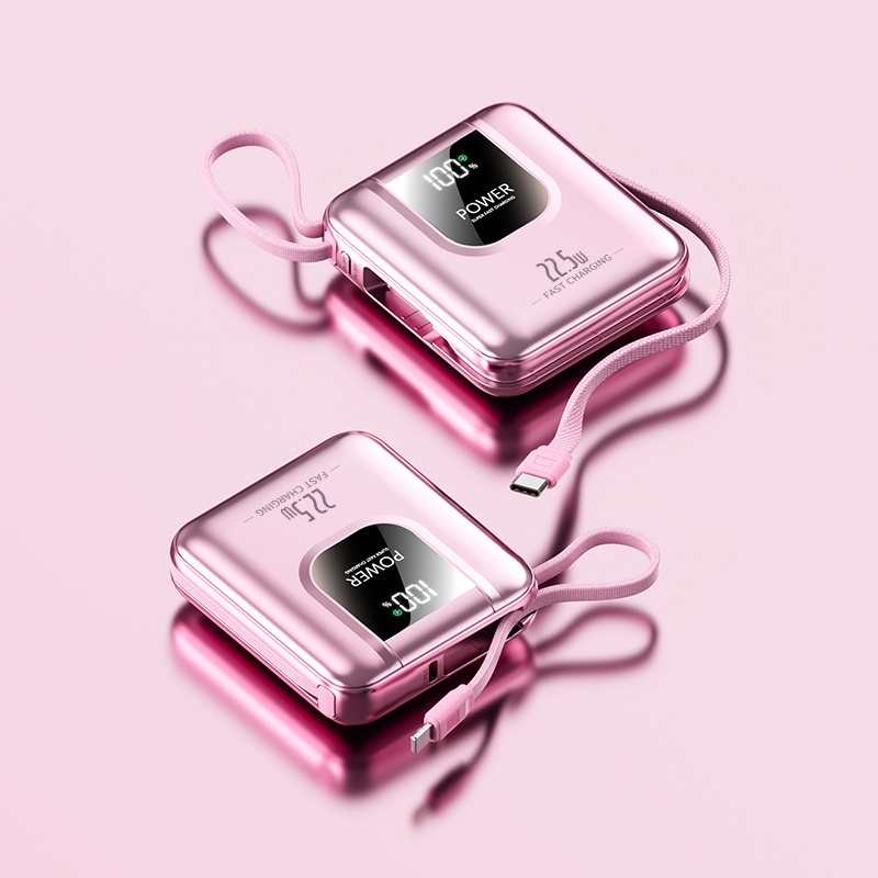New Releases 2025 LED <strong>Power</strong> <strong>Bank</strong> 10000mAh PD 22.5W Fast Charging Double USB Type-C 3A Portable Cute with CL Cable Charger