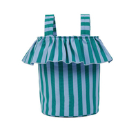 Sac à couches multifonctionnel portable grande capacité pour l'extérieur, panier à couches à rayures volantées pour lingettes et jouets