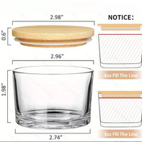 Bocaux à bougies transparents de 4 oz, petits bocaux en verre à large ouverture avec couvercles en bambou pour la fabrication de bougies, conteneur en vrac