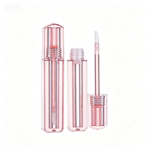 Tube de brillant à lèvres rose carré de 4 ml, tube vide pour brillant à lèvres, emballage cosmétique, flacon transparent pour brillant à lèvres, emballage pour lèvres - Product Image 1