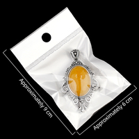 Femmes rétro argent 31*46MM miroir magique métal pierre précieuse pendentif délicat cristal breloques personnalisé vacances cadeau pierre naturelle
