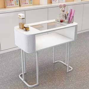 Mesa de Manicura de Madera de Estilo Moderno con Gabinete de Almacenamiento, Mesa de Manicura Personalizada para Dormitorio o Salón de Uñas - Product Image 2