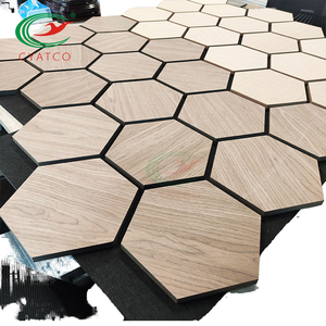 Paneles Acústicos Hexagonales Modernos de Madera de Alta Calidad con Paneles de Pared de Fieltro PET Negro para Salón, Sin Guerra de Precios - Product Image 1