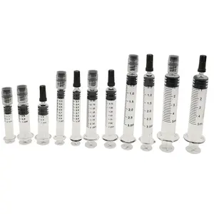 Empty Oil Syringes 1ml Glass Syringe Packaging With 14g 16g Needle Adapter