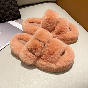 Chanclas de piel auténtica de felpa suave para casa, pantuflas de invierno a la moda, precio atractivo, gran oferta, <span class=keywords><strong>2022</strong></span> - Product Image 2