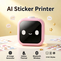 Stampante Portatile con Interazione Vocale AI, Stampante di Etichette Fai-da-Te con Interfaccia USB e Wireless, Formato Carta 57mm per Uso Professionale e Bambini