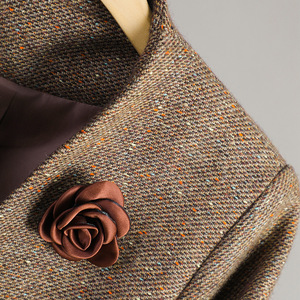 Women's Wool Blazer <b>Coffee</b> Colored Solid Color Anti-Wrinkle Petite Slim Fit Autumn Winter 2024 Style - Product Image 4