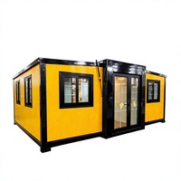 Maison conteneur pliable, maison préfabriquée modulaire, 2 à 3 chambres, maison miniature portable extensible pour habitation