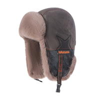 Gorro de Invierno Térmico QJ OEM Personalizado, Gorro de Piel Retro para Hombre, Gorro de Piloto con Orejeras Forradas de Felpa, Gorro de Motociclista