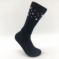 Chaussettes en coton mercerisé respirant pour femmes, design personnalisé, logo brillant, paillettes, tricotées sans couture, chaussettes ras du cou