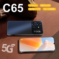Nuevo Teléfono Inteligente C65 Transfronterizo con Android, Pantalla AMOLED HD de 6.8 Pulgadas y 120 Hz, Doble SIM, 16 GB + 1 TB, 5G LTE, Versión Global, Comercio Internacional