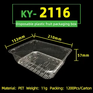 使い捨て透明フルーツボックス、果物と野菜の食品保存ボックス、パッケージされたドリアンストロベリーボックス
