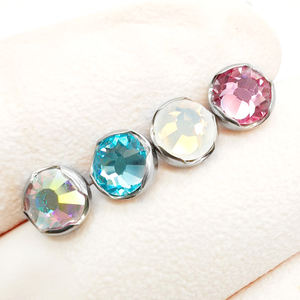 14G 16Gキュービックジルコニア皮膚アンカートップチタン製デインティクリスタルマイクロダーマルボディピアス金メッキ結婚式用 - Product Image 3