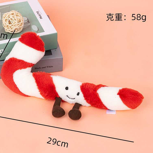 Wholesale Factory Squishy Xmas Candy <strong>Cane</strong> Keychain Cartoon <strong>Plush</strong> Toys Stuffed Animal Toys Claw Machine Toys for Kids Party Bag - Product Image 1