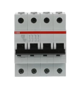 Disjoncteur miniature ABB S204-C20 tétrapolaire 20A C-Line 6kA 400V AC à montage sur rail DIN, unité thermique magnétique blindée - Product Image 2