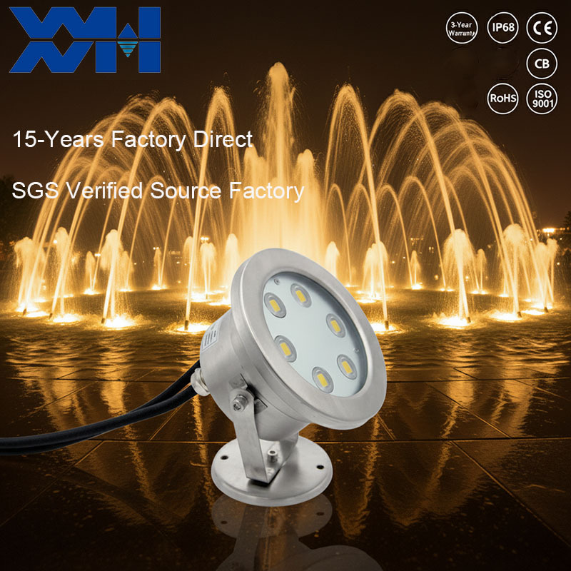 Outdoor Large Lighting Manufacturers Custom Stainless Steel Music Fountain Flood Spot LED Underwater Pond Light