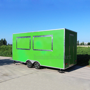 中式咖啡或流动烤肉串食品拖车冷藏面包车二手快餐车18英尺可驾驶餐车