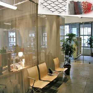 Écrans décoratifs tissés de draperie de fil Tissage architectural Conception intérieure Panneaux extérieurs Rideaux contemporains en maille métallique - Product Image 2