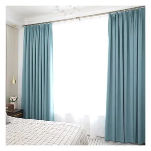 Innermor Three layers Solid Blackout Curtain For bedroom Home Decor Darpes Faux linen Curtains for living room Customized