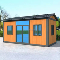 Maison préfabriquée en conteneur avec base en acier renforcé, détachable, résistante à l'humidité, 10-40 pieds, double couche