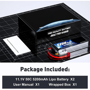 Batteria <span class=keywords><strong>Lipo</strong></span> 11.1V 50C 5200mAh 3S con Connettore Deans e Custodia Morbida per Auto RC, Quadricottero DJI, Aeroplano, Elicottero, Droni 124065 902025 - Product Image 5