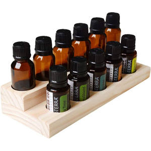 Estante de madera de pino duro Natural de 2 niveles, 11 ranuras, organizador de almacenamiento de exhibición de aceite esencial de madera, soporte, estante de presentación de regalo - Product Image 1