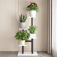 JIN PENG Étagère à fleurs moderne en métal à 4 niveaux, support pour plantes à plusieurs étages pour jardin d'intérieur