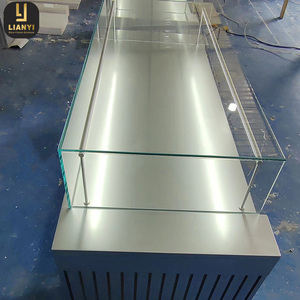 Mostrador de exhibición de cristal boutique moderno, escaparate de encimera de mármol para joyería, vitrina de joyería de aleación de aluminio - Product Image 3