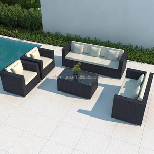 Sofás de Mimbre para Exteriores Económicos, Juego de Muebles de Jardín de Mimbre y Ratán con Cojines Impermeables - Product Image 6