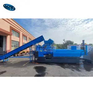 Kunststoff HDPE LDPE PEHD PELD Rohr folien beutel Trink flaschen Blue Oil Fuel Drum Scraps Recycling Granulier maschinen linie