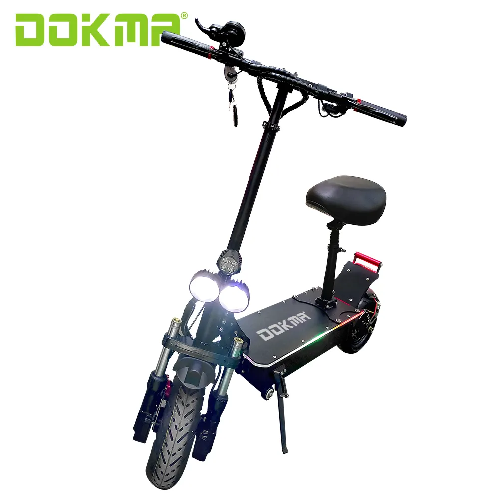 Dokma 10 inch 80-100km 2400w dual motor 48V lithium battery 150kg loading one-year warranty electric scooter for adult for sale