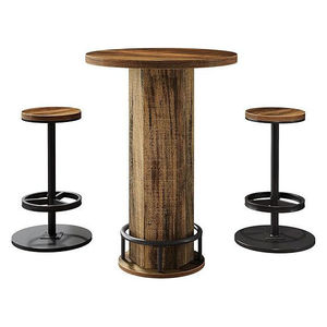 <b>Round</b> <b>bar</b> <b>table</b> <b>and</b> chair set, creative <b>bar</b> <b>and</b> restaurant <b>table</b> <b>and</b> chair combination, home industrial style high <b>stool</b> - Product Image 5