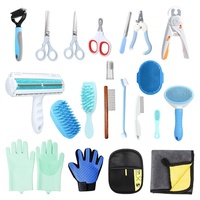 Kit de toilettage pour chien, outils de nettoyage pour animaux en plastique, peigne démêlant, brosse anti-poils, ciseaux de toilettage, coupe-ongles