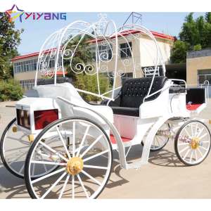 Chariot de mariage de citrouille dorée de luxe Transport de la mariée élégante sur un chariot de bonbons spécial Inspiré de l'entraîneur de citrouille de <span class=keywords><strong>Cendrillon</strong></span> - Product Image 5