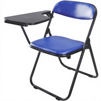 Chaise d'écriture pour l'école fabriquée en Chine, chaise peu encombrante avec siège en polyester, chaise pliante empilable pour tablette, en vente