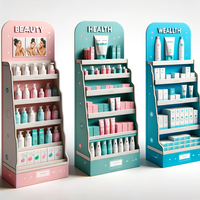 Présentoir sur pied pour cosmétiques en carton personnalisé Présentoir pour testeur de maquillage