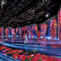 Projecteur Interactif Holographique 3D Immersif à 360 Degrés pour Sol et Mur, Projection Interactive en Espace Intégral, Matériau Métallique Durable