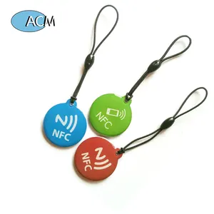 Tùy Chỉnh NFC Epoxy Tag 13.56Mhz RFID Sticker ISO14443A Không Thấm Nước Keychain RFID Thẻ Vòng NFC Epoxy Keyfob