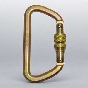 Mousqueton de sécurité en acier en forme de D, à verrouillage par vis, 40 kN, plaqué zinc doré, ouverture 23 mm, barre 10 mm, conforme à la norme EN 362 HM 361SG, OEM Taïwan - Product Image 5