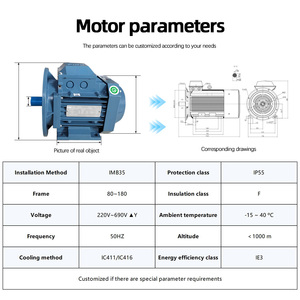 มอเตอร์อะซิงโครนัสสามเฟส ABB IE3 0.75KW M3AA80MB2 แบบ 2 โพล โครงอะลูมิเนียม IMB35 IP55 IC411 แรงดันไฟฟ้า 380V AC ความถี่ 50Hz - Product Image 6