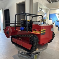 Tondeuse à gazon télécommandée sur chenilles, largeur de travail 800 mm, 48 lames, 24 V, 800 W, double moteur, alimentée au diesel, avec extension d'autonomie et roulement de moteur