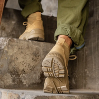 Bottes de travail industriel pour hommes avec bout en acier chaussures de sécurité avec semelle en caoutchouc bottes de construction été hiver automne