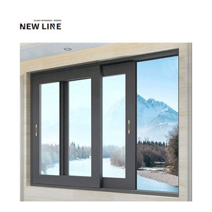 Hai theo dõi thiết kế bão tác động phá vỡ nhiệt cửa sổ trượt đôi kính nhôm kính cửa sổ trượt - Product Image 3