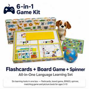 Kit di Apprendimento Linguistico Yimi Homeschool, Flashcard Bilingue in Cartone, Gioco da Tavolo Bingo con Ruota, Libro Illustrato, Carte di Vocabolario per Bambini - Product Image 6
