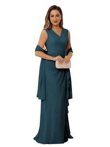 <span class=keywords><strong>Robe</strong></span> de Soirée en Mousseline Col en V Grande Taille <span class=keywords><strong>pour</strong></span> <span class=keywords><strong>Mère</strong></span> de <span class=keywords><strong>la</strong></span> Mariée et <span class=keywords><strong>du</strong></span> <span class=keywords><strong>Marié</strong></span> Tenue de Mariage - Product Image 5