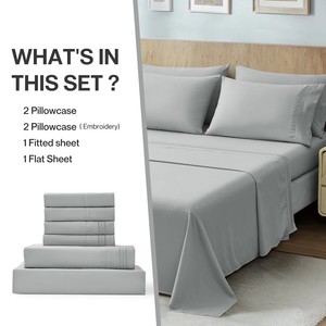 Tùy Chỉnh Tốt Nhất Người Bán Chải Dệt Sợi Nhỏ Mềm Polyester Đồng Bằng Tấm Phẳng Được Trang Bị Tấm Khách Sạn & Bộ Đồ Giường Nhà Thiết Lập - Product Image 1