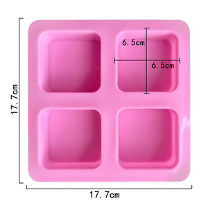 158 Nhà Máy Miễn Phí Mẫu 4 Khoang Hình Vuông Silicone Bánh Khuôn Silicone Nến Khuôn Xà Phòng Làm Khuôn Nhựa Silicone BPA Miễn Phí - Product Image 2