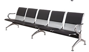Fauteuil d'hôpital à dossier en maille avec cadre métallique, chaise de visiteur de bureau, chaise d'attente 3 places, chaise d'aéroport - Product Image 2