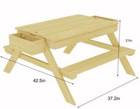 Ensemble de chaises de table à manger d'activité portable 3 en 1 pour la table à eau sensorielle de sable de garderie en bois massif pour le centre commercial de maternelle