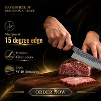 Nouveauté - Couteau de cuisine professionnel Kiritsuke à manche octogonal en bois à motif ondulé, 8 pouces, forgé en acier japonais VG10